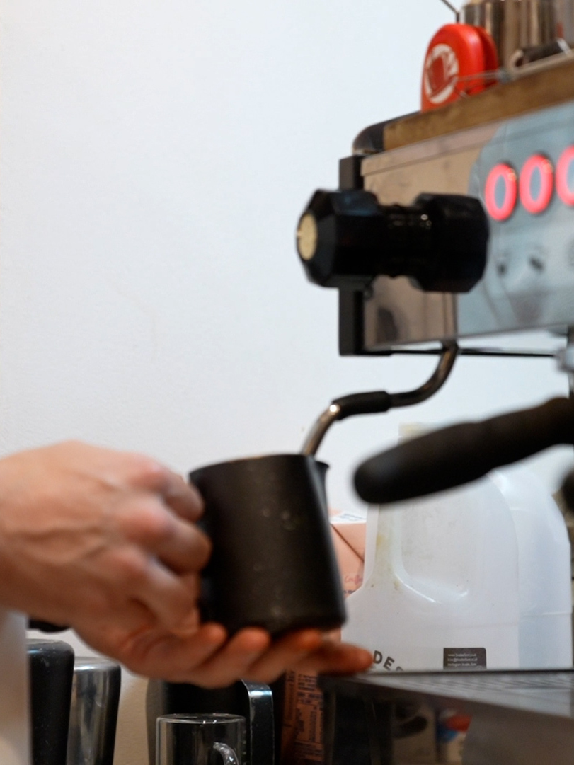 Espresso machine at work