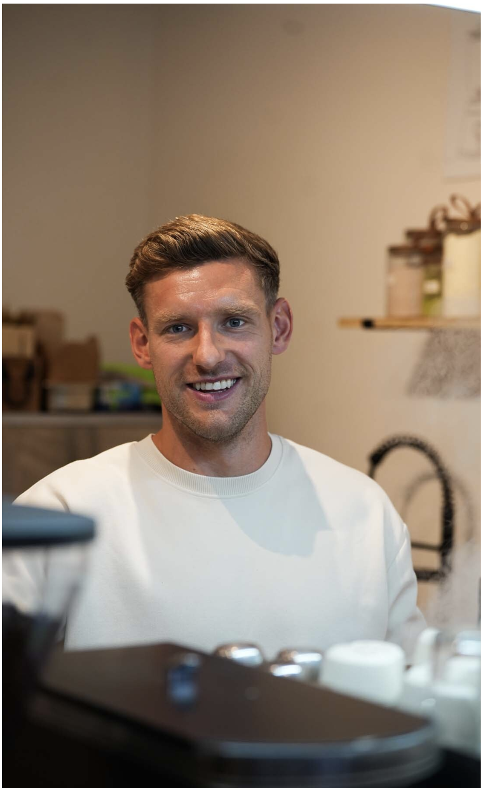 Luke, founder of Poached, behind the espresso bar